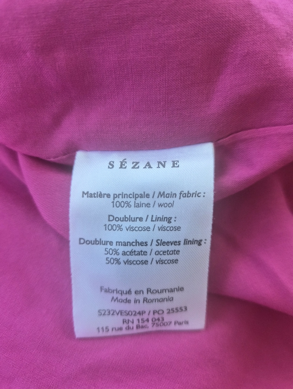*NWT* [Sezane] Esteban Jacket - Solidarity Creation, Size 36/s - Picture 6 of 8